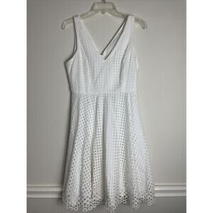 donna morgan, fit and flare short white dress, size 2